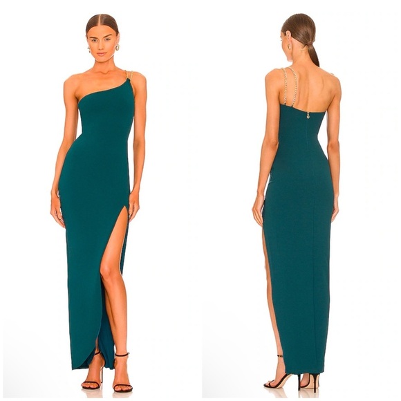 Nookie Estella One Shoulder Gown in Teal Size S